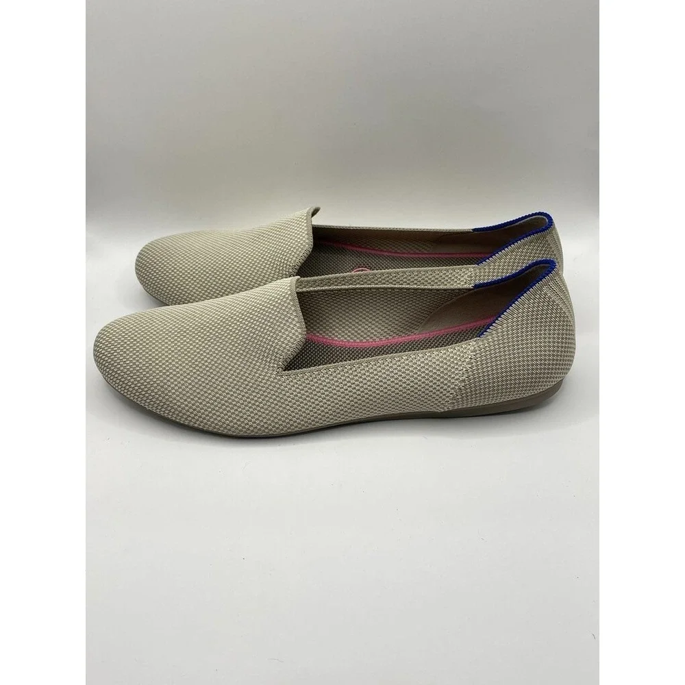 Rothy's The Loafer Women's US 11 Beige Linen Slip On Flat Shoes NWOB